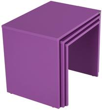 Kavos staliukų komplektas Kalune Design, violetinis, 55 cm x 40 cm x 47 cm, 3 vnt.