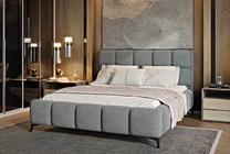 Lova pusantros vietos Mist Gojo 5, 140 x 200 cm, šviesiai pilka, be čiužinio, su grotelėmis