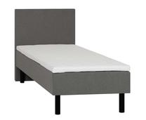 Lova viengulė Home4you Lande, 90 x 200 cm, pilka, su čiužiniu, su grotelėmis