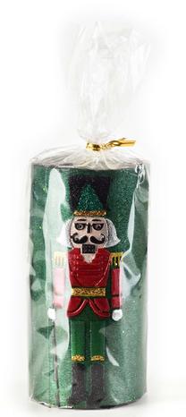 Kalėdinė žvakė, cilindrinė Mondex Grandpa TCM2513, Žalia