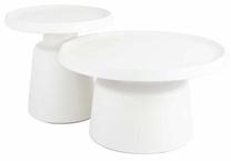 Kavos staliukų komplektas Rodos, šviesiai pilka, 70 cm x 70 cm x 40 cm, 2 vnt.