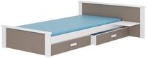 Vaikiška lova viengulė Aldex With Shelf, balta/rusvai pilki, 80 x 180 cm, be čiužinio