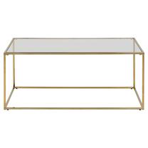 Kavos staliukas 61508, skaidrus/aukso/chromo, 50 cm x 100 cm x 44 cm