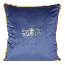 Dekoratyvinės pagalvėlės užvalkalas JIN-05, mėlyna/aukso, 45 cm x 45 cm