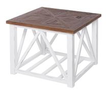 Lauko stalas Miloo West Port, rudas/baltas, 70 cm x 70 cm x 56 cm