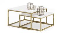 Kavos staliukų komplektas ADRK Kama 2In1, aukso/baltas, 65 - 75 cm, 2 vnt.