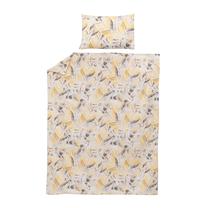 Patalynės užvalkalų komplektas Okko Jungle Leaf, geltona/kreminė, 140 x 200 cm