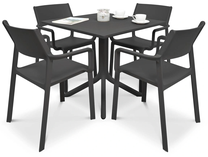 Lauko baldų komplektas Trill/Clip, antracito, 4 vietų