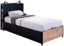 Lova viengulė Kalune Design Single Bedstead, ruda/juoda, 100 x 200 cm, su patalynės dėže, be čiužinio