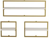 Sieninė lentyna Kalune Design Yeso, balto aukso, 20 cm x 80 cm x 30 cm