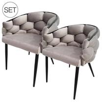 Kėdžių rinkinys Kayoom Grace 125, blizgi, juoda/rusvai pilki, 61 cm x 65 cm x 79 cm