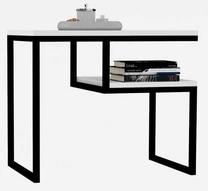 Kavos staliukas Kalune Design Wengen, baltas/juodas, 40 cm x 60 cm x 52 cm