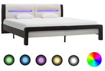 Lova pusantros vietos VLX Bed Frame, 120 x 200 cm, balta/juoda, be čiužinio, su grotelėmis