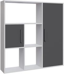 Lentyna Kalune Design Ridge 875ZNA4714, antracito/balta, 25 cm x 120 cm x 123.6 cm