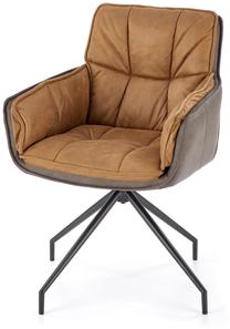 Valgomojo kėdė K523, matinė, ruda/tamsiai ruda, 61 cm x 61 cm x 85 cm