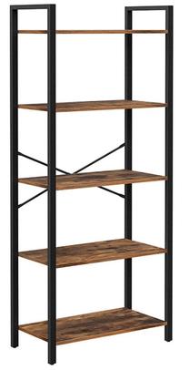 Pastatoma lentyna Songmics Bookshelf, ruda/juoda, 66 cm x 30 cm x 153 cm