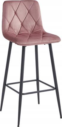 Baro kėdė Leobert Nado, matinė, juoda/rožinė, 32.5 cm x 43.5 cm x 104 cm