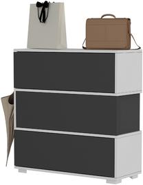 Batų spintelė Kalune Design Aris, antracito/balta, 35 cm x 90 cm x 93 cm