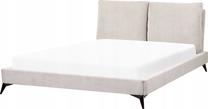 Lova dvigulė Beliani Melle, 160 x 200 cm, kreminė, be čiužinio, su grotelėmis