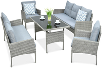 Lauko baldų komplektas Cortina Family, pilkas, 8 vietų