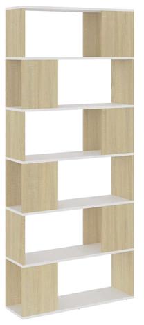Lentyna VLX Room Divider 809157, ąžuolo/balta, 80 cm x 24 cm x 186 cm