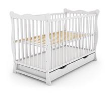 Kūdikio lovytė viengulė Bobas Julia, balta, 60 x 120 cm, su patalynės dėže, be čiužinio