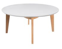 Kavos staliukas Carlos, ąžuolo/balta, 90 cm x 90 cm x 42 cm