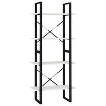 Lentyna VLX 4-Tier Book Cabinet 806443, balta, 60 cm x 30 cm x 140 cm