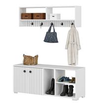 Batų dėžė Kalune Design Sarandon, balta, 31.4 cm x 12 cm x 51.6 cm