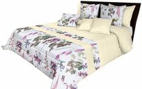 Lovatiesė NMO-045, balta/kreminė/rožinė, 240 cm x 240 cm