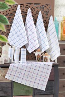 Virtuvinių rankšluosčių rinkinys Foutastic Striped Check 373VDN1158, baltas/įvairių spalvų, 60 cm x 45 cm, 4 vnt.