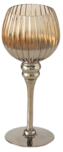 Žvakidė Boltze Minou 2005893, stiklas, Ø 10 cm, 25 cm, aukso