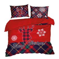 Patalynės užvalkalų komplektas Merry Christmas PTR-14, juoda/raudona/žalia, 200 x 220 cm