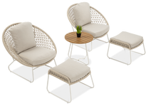 Lauko baldų komplektas Amanti Duo, šviesiai smėlio, 4 vietų