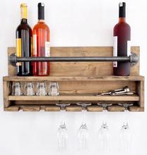 Sieninė lentyna Kalune Design BoruRaf F216, juoda/riešuto, 60 cm x 11 cm x 28 cm