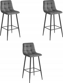 Kėdžių rinkinys Leobert Arceto, juoda/pilka, 43.5 cm x 32.5 cm x 104 cm, 3 vnt.