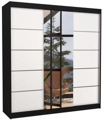 Spinta ADRK Bergen 200, skaidri/balta/juoda, 58 cm x 200 cm x 215 cm, su veidrodžiu