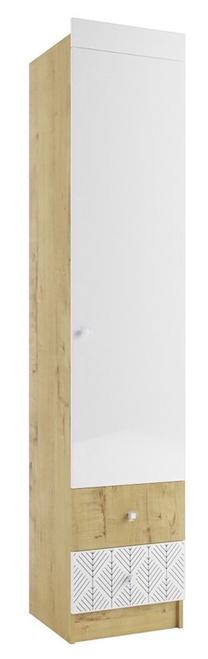 Spintelė MN Skandi SHD 450.1, ruda/balta, 44.5 cm x 45 cm x 215 cm