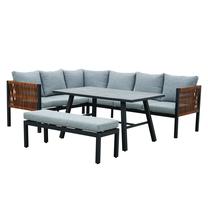 Lauko baldų komplektas Texas, pilkas, 5-7 vietų