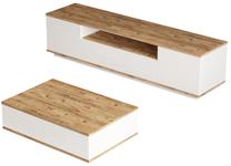 Svetainės baldų komplektas Kalune Design FR17-AW, vidaus, rudas/baltas