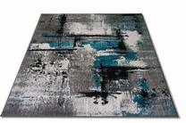 Kilimas vidaus Fruzan 08 0126, juoda/pilka/turkio, 150 cm x 80 cm