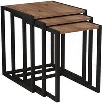 Kavos staliukų komplektas Kalune Design Tali, antracito/juoda, 34 - 44 cm x 45 cm x 46 - 52 cm, 3 vnt.