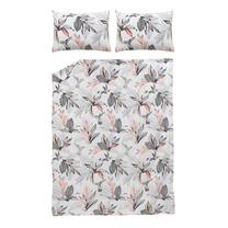 Patalynės užvalkalų komplektas Domoletti Foliaje, baltas/pilkas, 160 x 200 cm