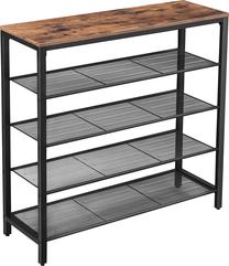 Batų lentyna Leobert, ruda/juoda, 30 cm x 100 cm x 92.5 cm