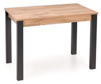 Stalas išskleidžiamas Gino, ąžuolo/juoda, 100 - 135 cm x 6 cm x 75 cm