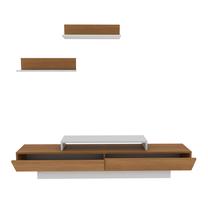 Svetainės baldų komplektas Kalune Design Lusi, vidaus, balta/medžio