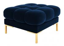 Pufas Micadoni Home Mamaia Velvet, mėlynas/aukso, 60 cm x 60 cm x 41 cm