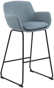 Baro kėdė Lissie, juoda/žydra, 53 cm x 52 cm x 100 cm