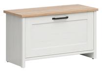 Batų spintelė Loksa, ąžuolo/balta, 36.5 cm x 84.5 cm x 48.5 cm