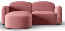Kampinė sofa Micadoni Home Blair Velvet, rožinė, kairinė, 194 x 155 cm x 80 cm